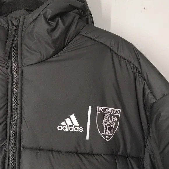 Adidas Men's Vintage Black Puffer zip Up Black Jacket Size Large